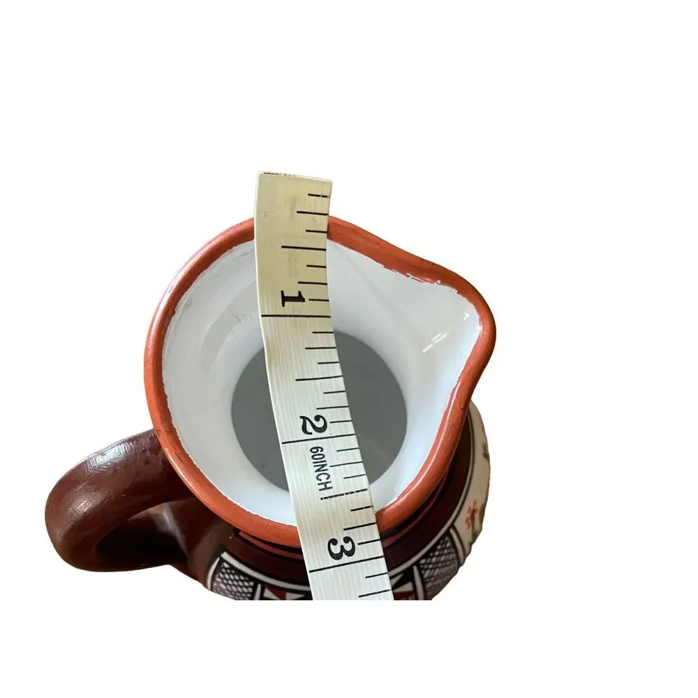 Hand Painted Peruvian‎ Terracotta Miniature Pitcher creamer server